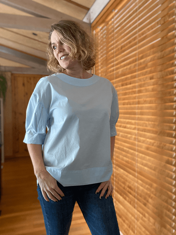 13036 Bluse, Light Blue, Poplin