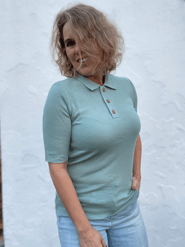 4066 T-Skjorte Polo, SeaFoam Green, Merino