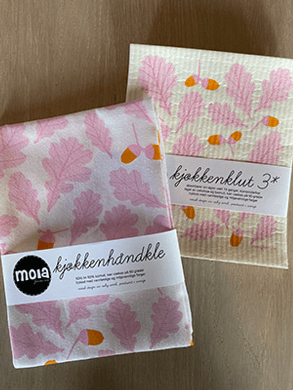 Kjøkkenhåndkle Eik, Rosa