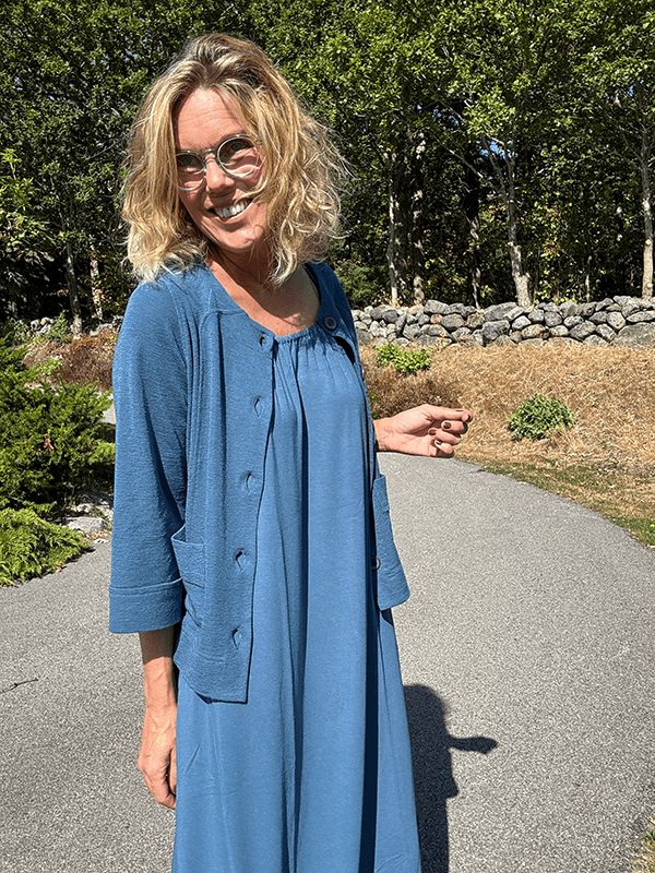 7622 Strap Dress, Denim Blue, Bamboo