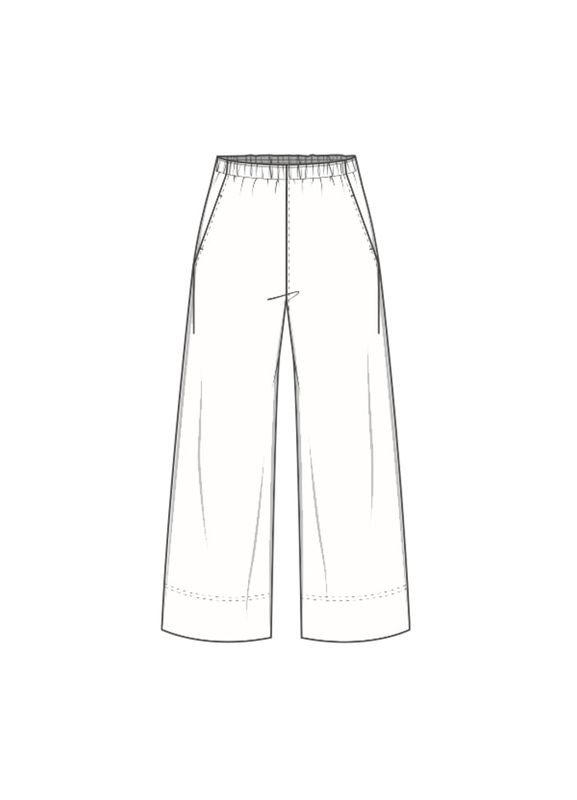 13023 Bukse Vid, White, Poplin