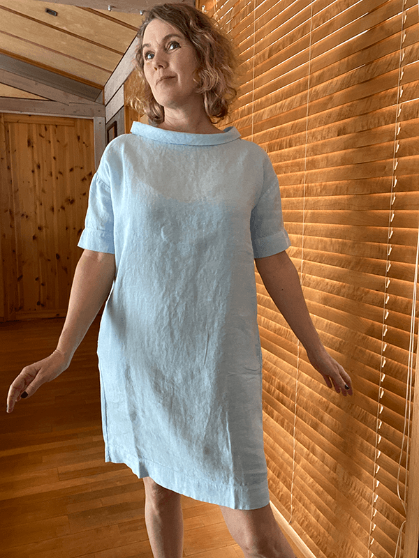 11005 Kjole, Light Blue, Lin