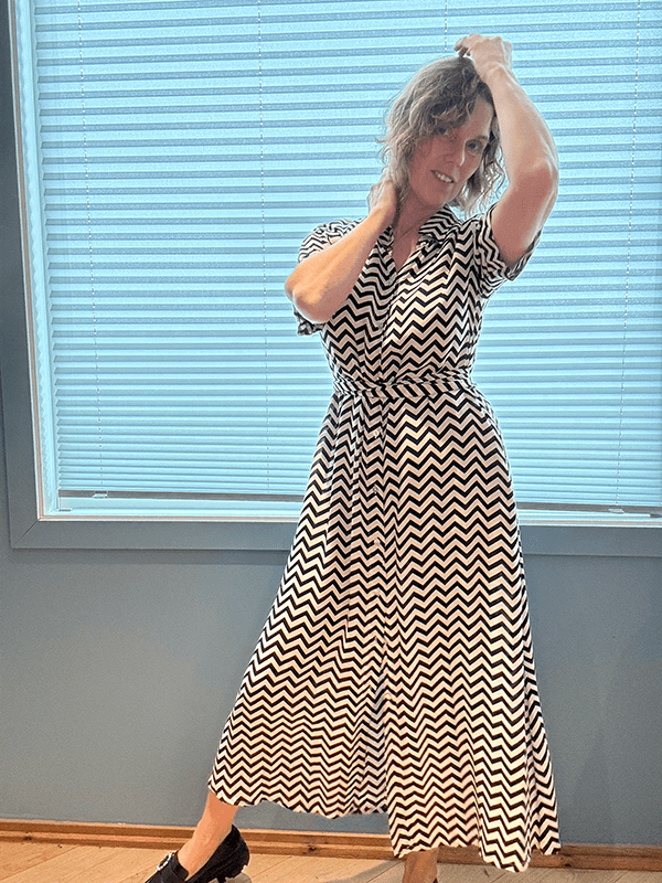 Lucca Kjole Zig Zag, Black / White, Rayon