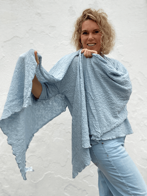 Hovedbilde 1503 Skjerf 58x200cm, Blue Mist, Bubble Wool