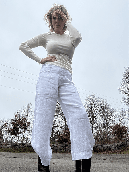 Hovedbilde 11027 Bukse Barrel, Lin, White