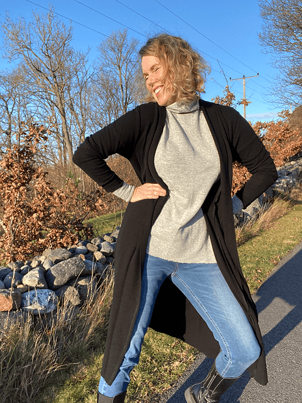 8010 Cardigan X-Lang, Black, Merino