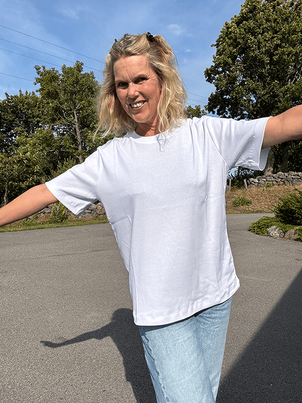 4323-1 T-Shirt Relaxed u/logo, White, Bomull