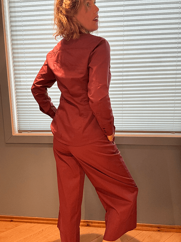 13023 Bukse Vid, Soft Burgundy, Poplin