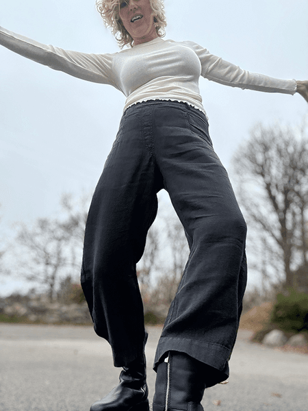 Hovedbilde 11027 Bukse Barrel, Charcoal, Lin