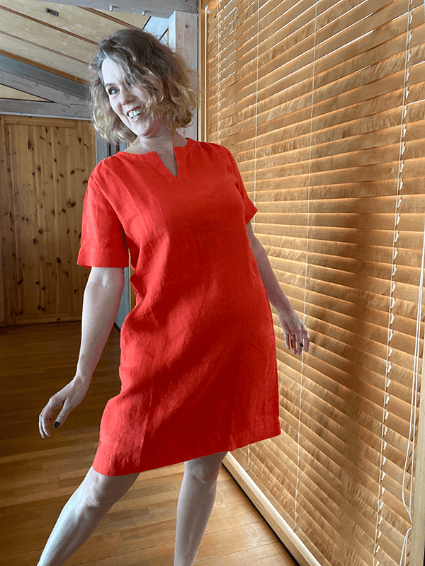 11002 Kjole, Hot Coral, Lin