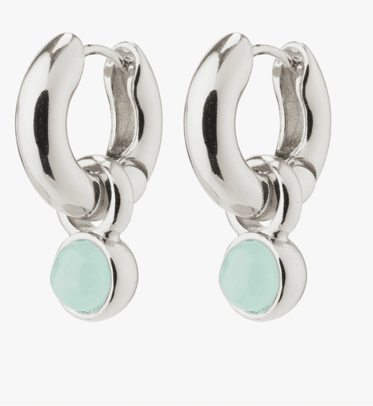 EVAH resirkulert hoops amazonitt, Sølvbelagt