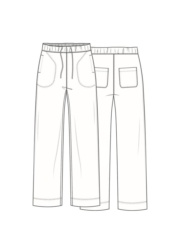 PreOrder: 3008 Pants w/ pockets & String, Elephant Melange, Merino