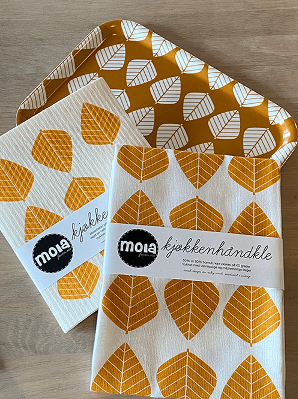 Spisebrett / Fat, 27x20 cm,  Løv Okergul