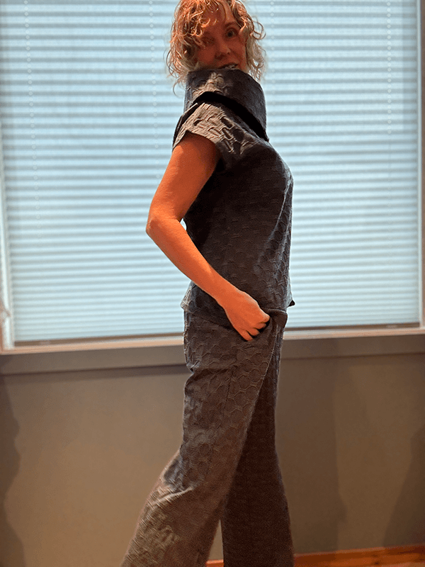 4140 Bukse Vid Bubble, Blue, Bomull