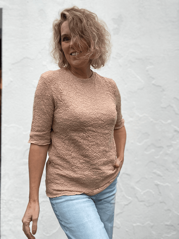 4505 T-Skjorte, Nude, Bubble Wool