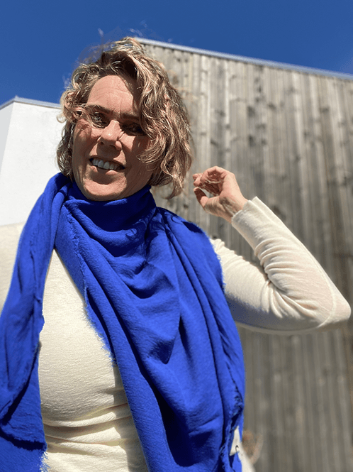 Hovedbilde 1023 TrekantSjal (L), Cobalt Blue, Merino