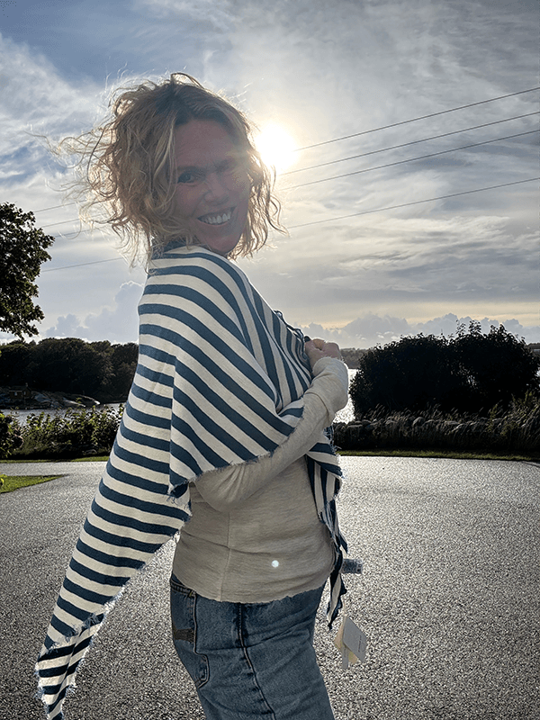 1063 Sjal Curling, Denim Blue / Raw White, Merino