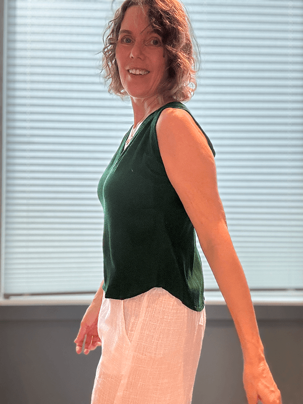 Venice Topp, Forest, Rayon Crinckle