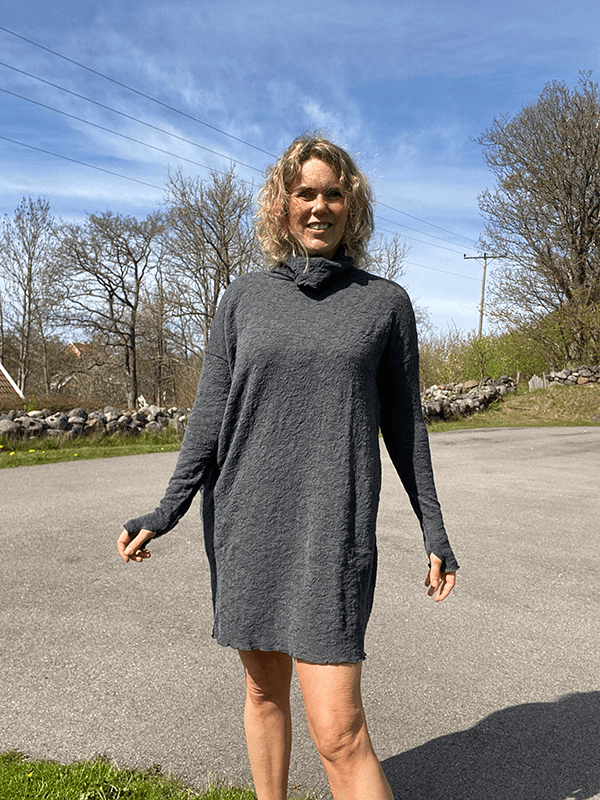 7501 GenserKjole, Anthrasite Melange, Bubble Wool