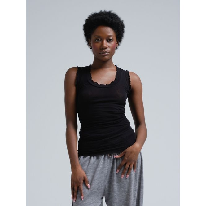 Hovedbilde Flounce Tank Top, Black, Bomull