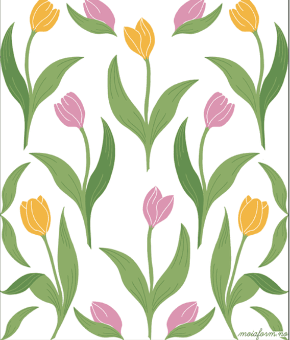 Hovedbilde KjøkkenKlut Tulipan, Gul / Rosa, 3 pk