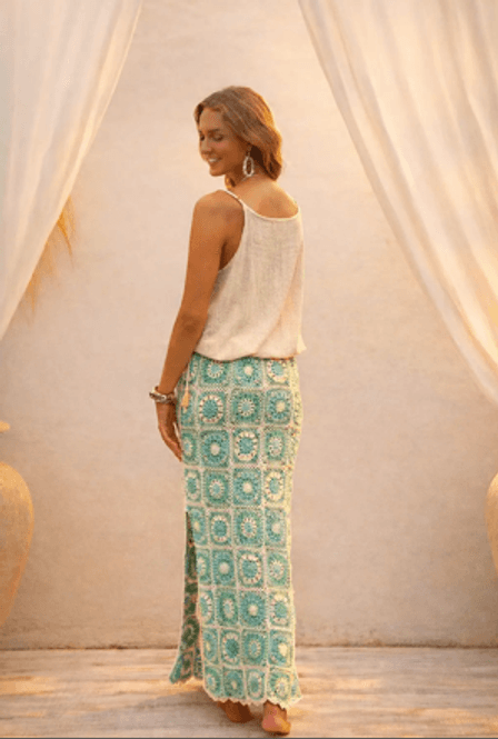 Hovedbilde Fiji Skjørt, Ivory / Azure, Heklet