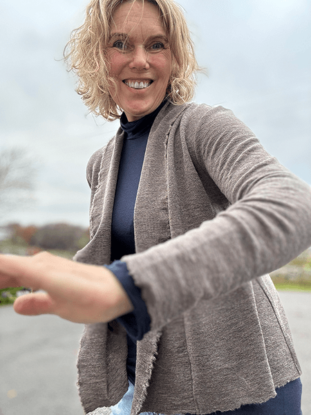 Hovedbilde 8013 Cardigan Kort, Merino, Earth Melange