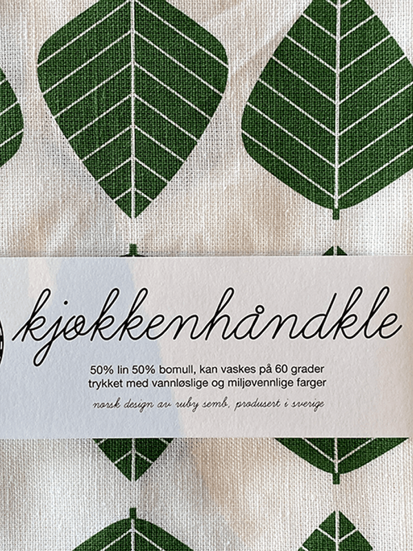 Kjøkkenhåndkle Løv, Grønn
