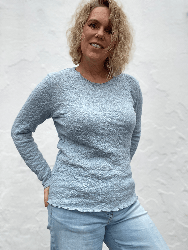 4502 Genser, Blue Mist, Bubble Wool