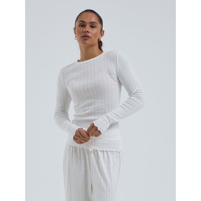 Hovedbilde Jacquard Fiore T-Genser, Off White, Bomull