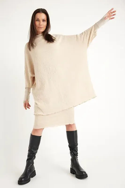 5501 Skjørt, Almond Milk, Bubble Wool