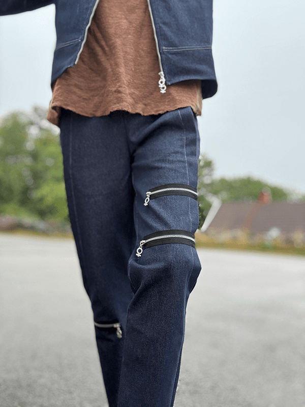 4166 Bukse Stretch, Smal, Blue, Bomull