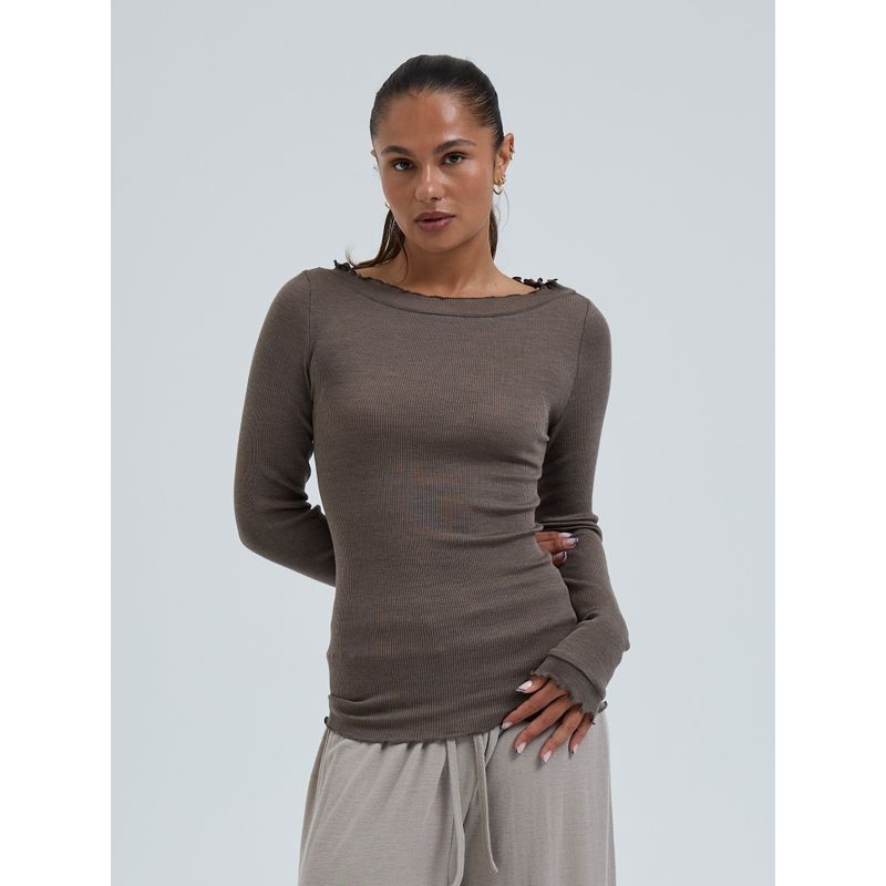 Wooly Boat Neck, Fungi, Merino / Silke