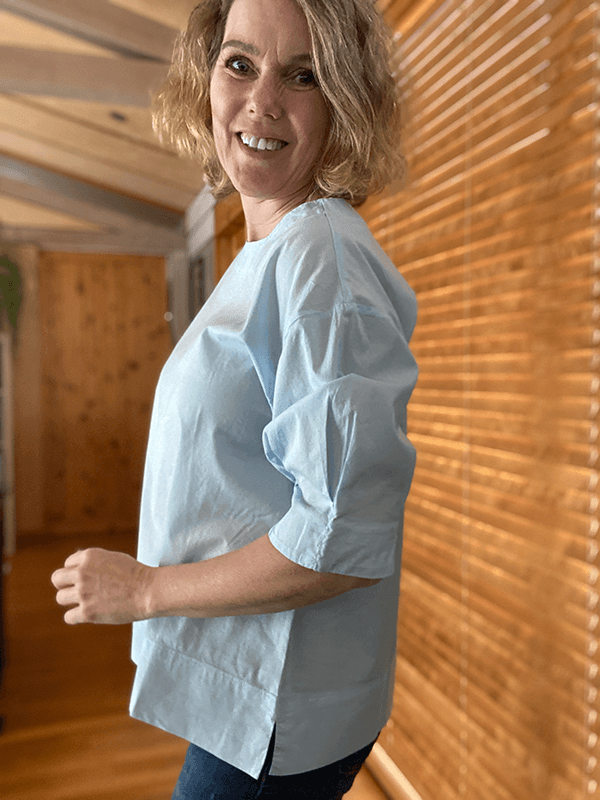 13036 Bluse, Light Blue, Poplin