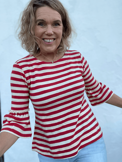 Hovedbilde 4060 Genser, Coral / Raw White, Merino