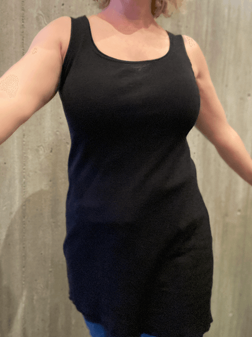 Hovedbilde 6014 Tunika / Singlet lang / U-Top, Black, Merino