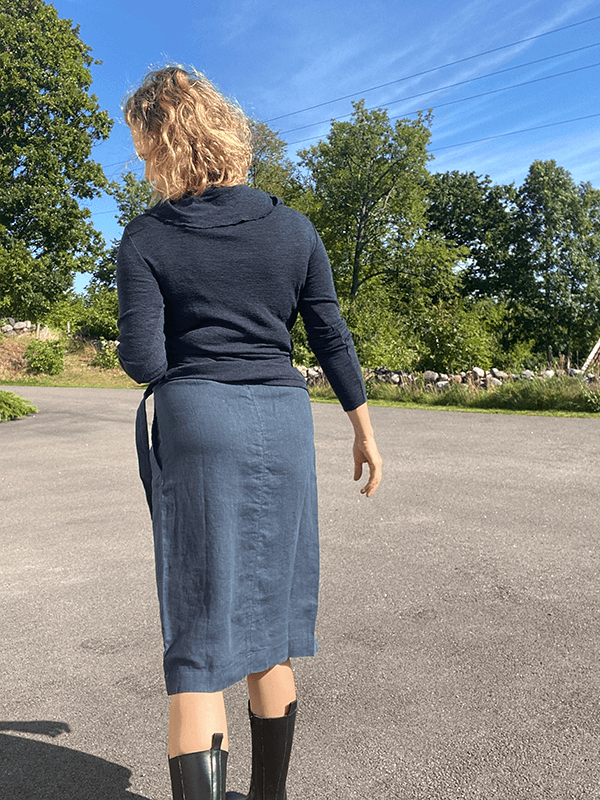 11016 Skjørt, Midnight Blue, Lin