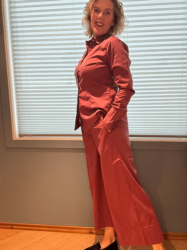 13023 Bukse Vid, Soft Burgundy, Poplin